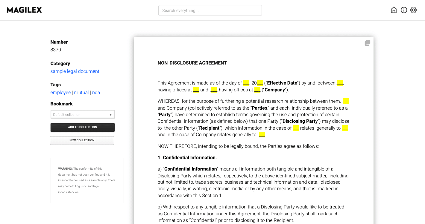Magilex sample document