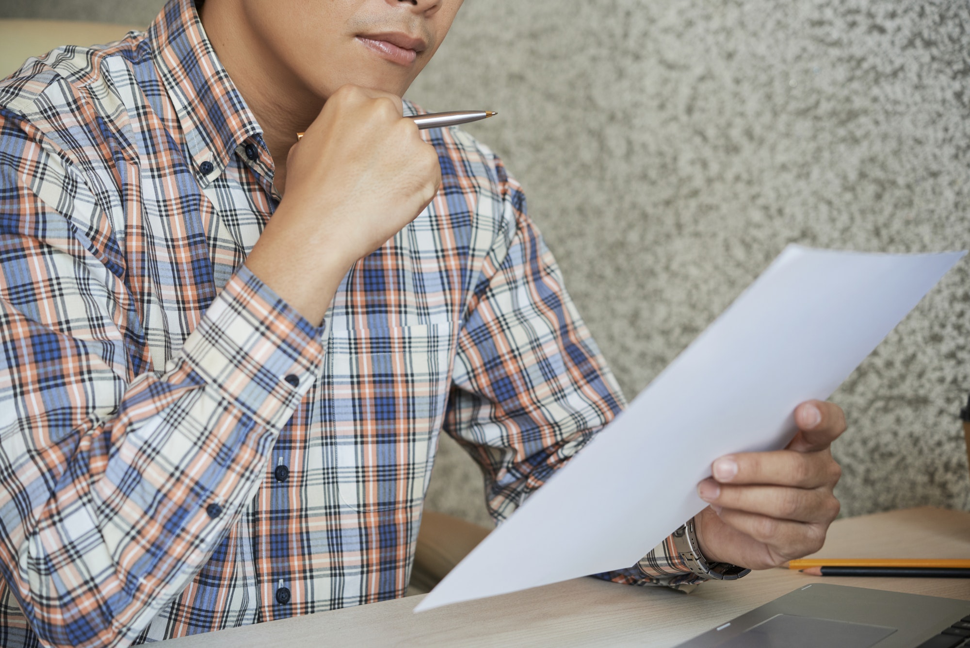 Businessman reading contract